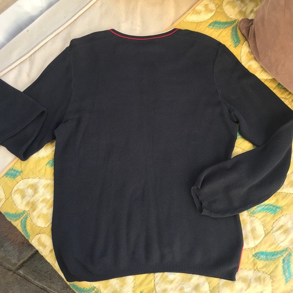 Vintage mens Navy Prada sweater. V neck with trim. Size M-L - Picture 6 of 7